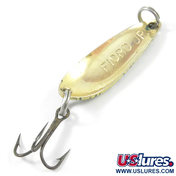 Vintage  Acme Fiord Spoon Jr, 1/8oz Frog (Green / Brass) fishing spoon #3187