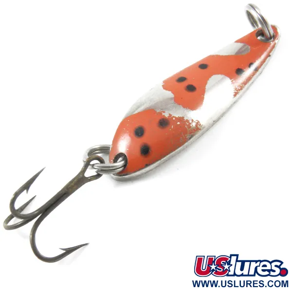 Vintage  Acme Fiord Spoon Jr, 1/8oz Nickel / Red fishing spoon #3188