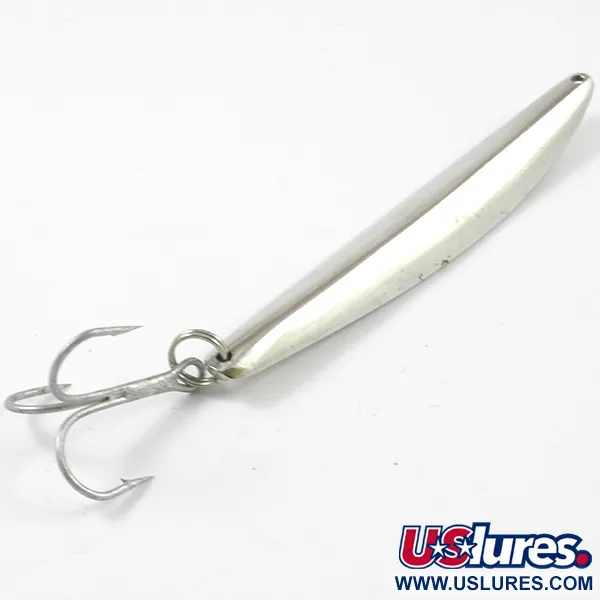 Vintage   Bay de Noc Swedish pimple, 1oz Nickel / Rainbow Purple fishing spoon #3202