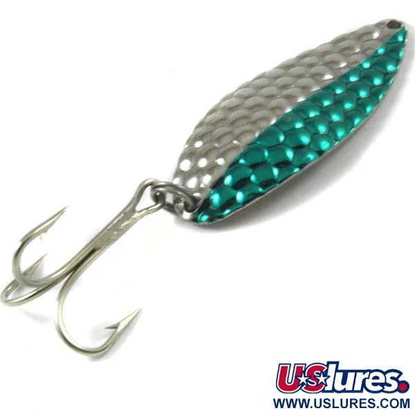 Vintage  Acme Little Cleo, 3/4oz Nickel / Green fishing spoon #3203