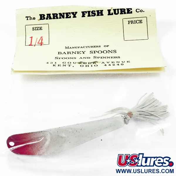  Weedless Barney Spoons, 1/4oz White / Red fishing spoon #3227