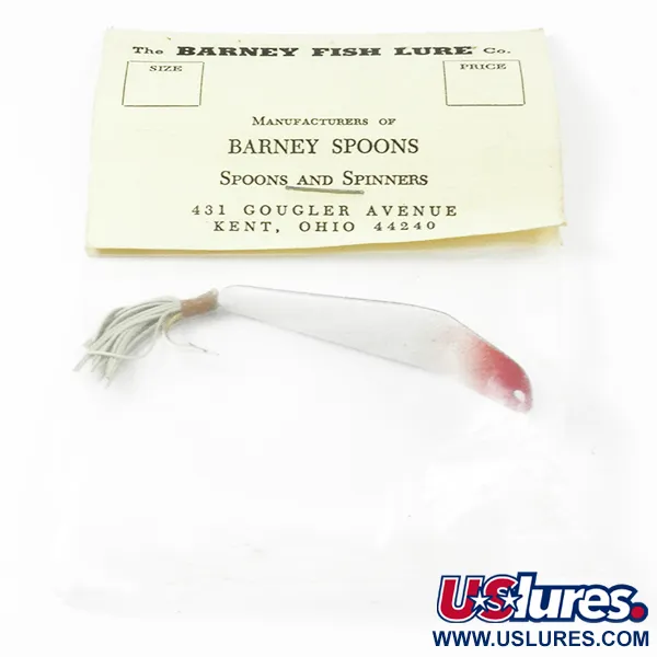   Weedless Barney Spoons, 1/4oz Red / White fishing spoon #3231
