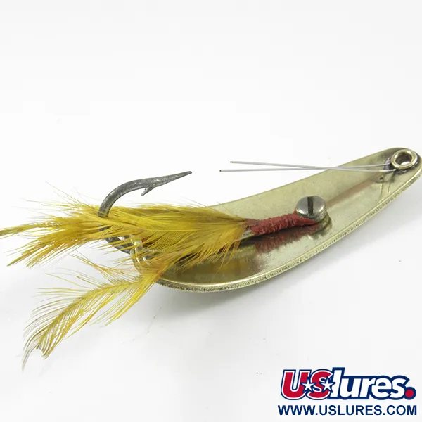 Vintage   Vintage Weezel Rex Weedless Spoon, 2/5oz Brass fishing spoon #3237