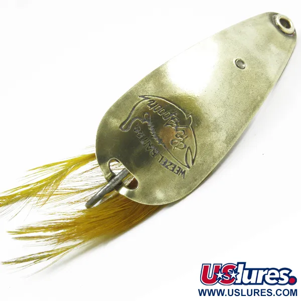 Vintage   Vintage Weezel Rex Weedless Spoon, 2/5oz Brass fishing spoon #3237