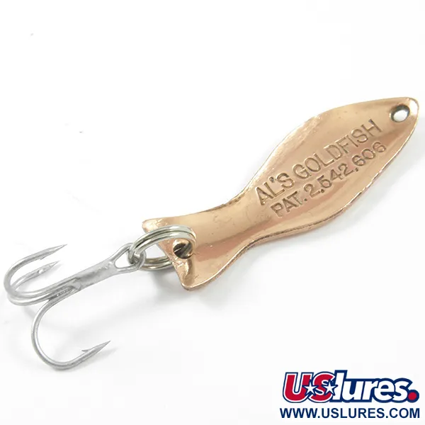 Vintage   Al's gold fish, 3/16oz Copper fishing spoon #3243