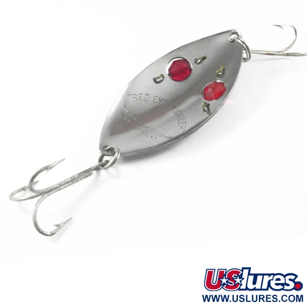 Vintage  Hofschneider Red Eye Wiggler, 1oz Steel with Red Eyes fishing spoon #3249