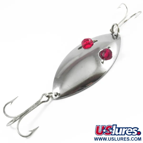 Vintage  Hofschneider Red Eye Wiggler, 1oz Steel with Red Eyes fishing spoon #3249