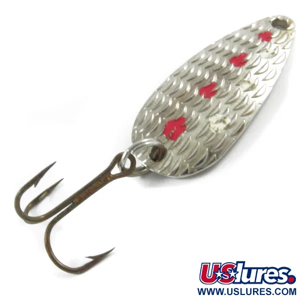 Vintage   Thomas Cyclone, 1/8oz Silver / Red fishing spoon #3258