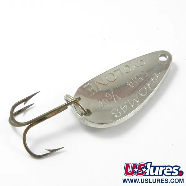Vintage   Thomas Cyclone, 1/8oz Silver / Red fishing spoon #3260