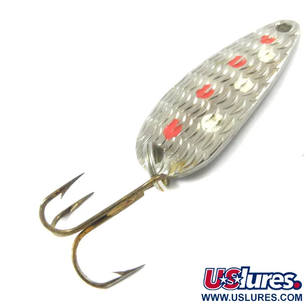 Vintage   Thomas Cyclone, 1/8oz Silver / Red fishing spoon #3260