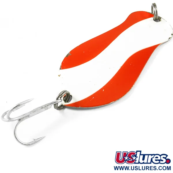 Vintage  K-B Bait K-B Spoon 2, 1/2oz Red / White / Nickel fishing spoon #3263