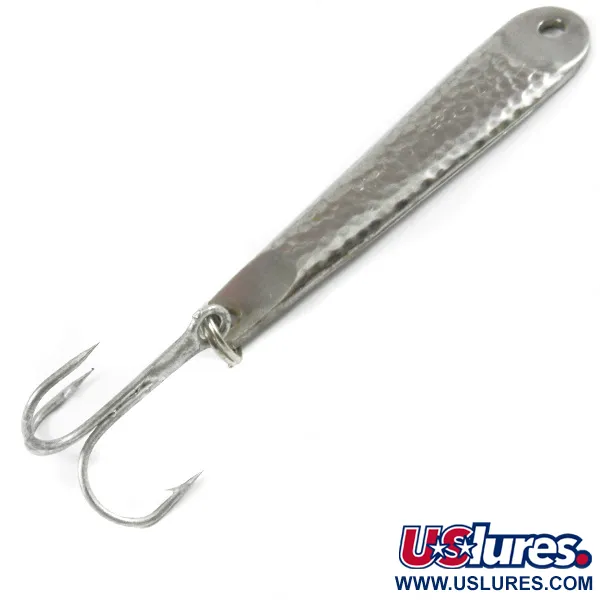 Vintage   Hopkins No=Eql hammerd, 1/2oz Hammered Nickel fishing spoon #3270