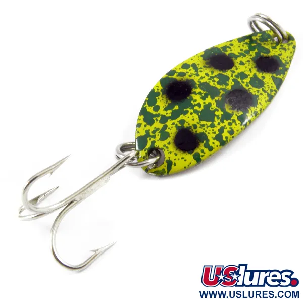 Vintage  Seneca Little Cleo, 1/8oz Frog / Nickel fishing spoon #3273