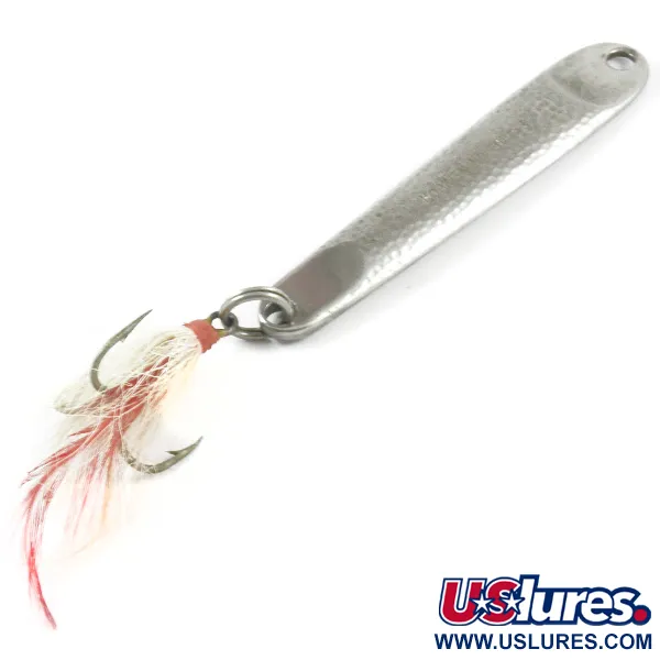 Vintage   Hopkins No=Eql hammerd 3, 1 1/4oz Hammered Nickel fishing spoon #3285