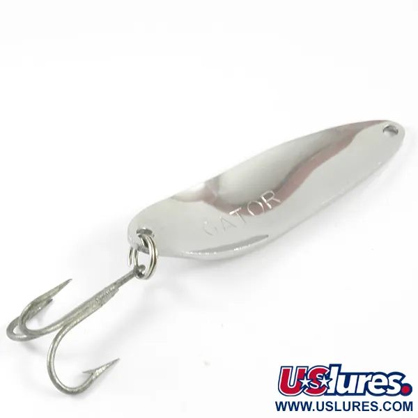 Vintage   Gator, 1 1/4oz Nickel fishing spoon #3286