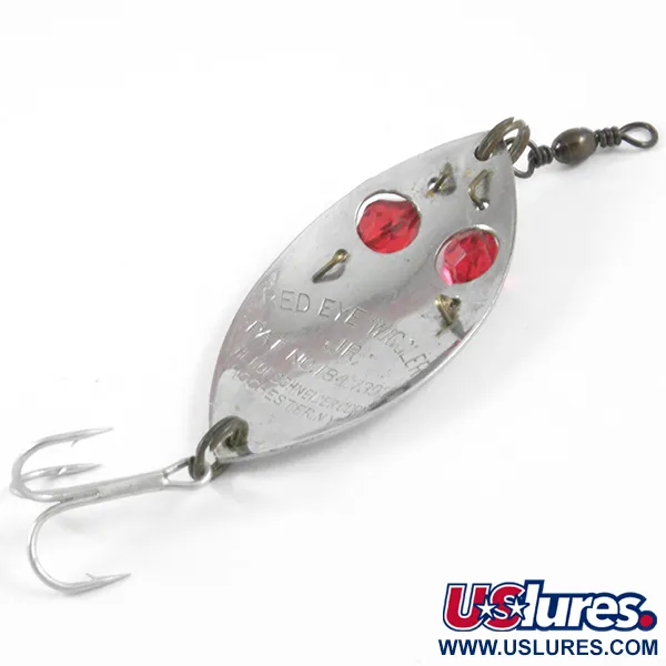 Vintage  Hofschneider Red Eye junior, 1/2oz Nickel / Red Eyes fishing spoon #3290