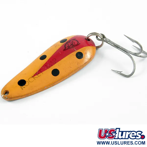 Vintage  Eppinger Dardevle Rok't Imp, 3/4oz Orange / Black / Red / Nickel fishing spoon #3292