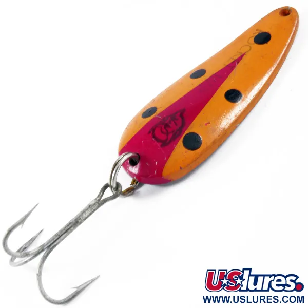Vintage  Eppinger Dardevle Rok't Imp, 3/4oz Orange / Black / Red / Nickel fishing spoon #3292