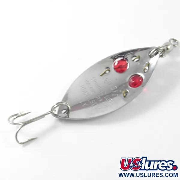 Vintage  Hofschneider Red Eye junior, 1/4oz Nickel fishing spoon #3301