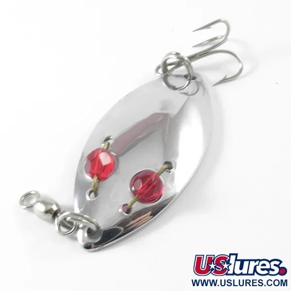 Vintage  Hofschneider Red Eye junior, 1/4oz Nickel fishing spoon #3301