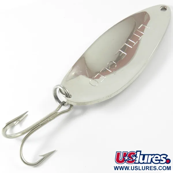 Vintage   Acme Little Cleo, 1 1/4oz Nickel / Blue fishing spoon #3302