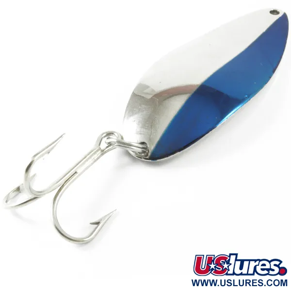 Vintage   Acme Little Cleo, 1 1/4oz Nickel / Blue fishing spoon #3302