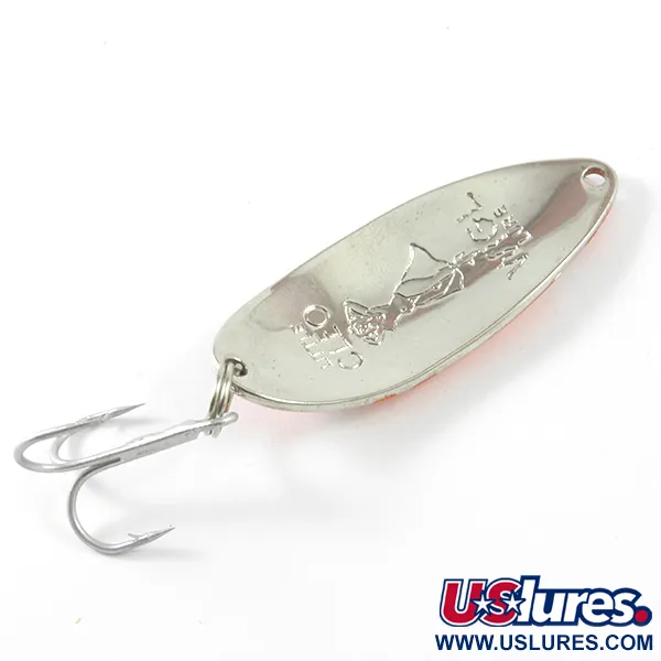 Vintage  Seneca Little Cleo (Hula Girl), 1/2oz Nickel / Red fishing spoon #3304