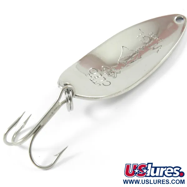 Vintage  Seneca Little Cleo (Hula Girl), 1/2oz Nickel / Blue fishing spoon #3305