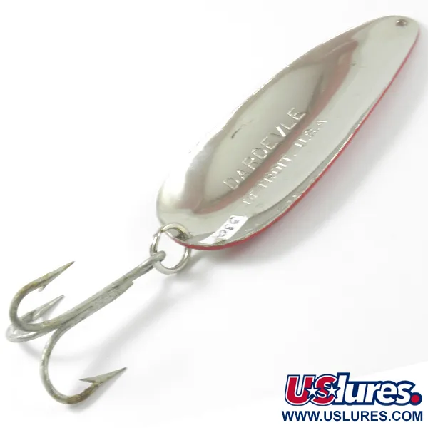 Vintage  Eppinger Dardevle, 1oz Red / White / Nickel fishing spoon #3307