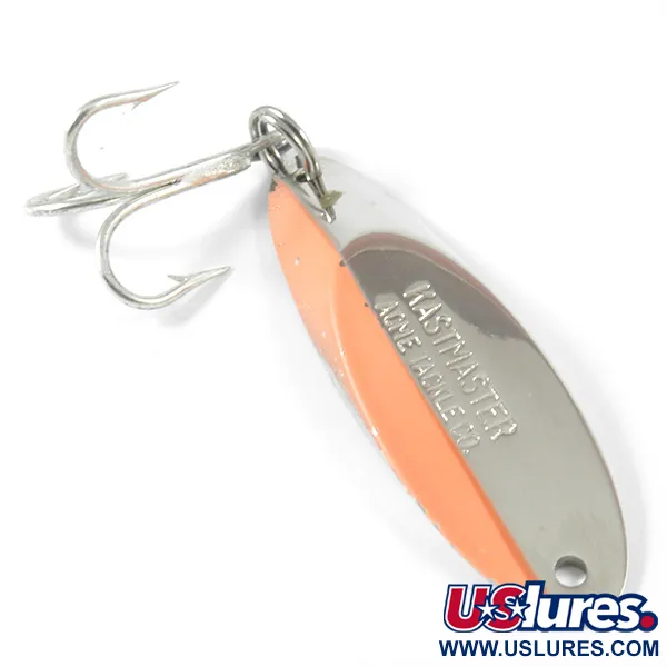 Vintage  Acme Kastmaster , 1oz Nickel / Orange fishing spoon #3308