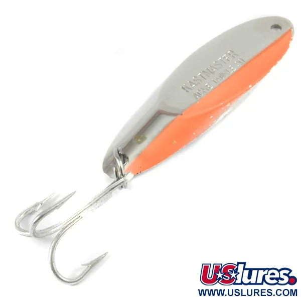 Vintage  Acme Kastmaster , 1oz Nickel / Orange fishing spoon #3308
