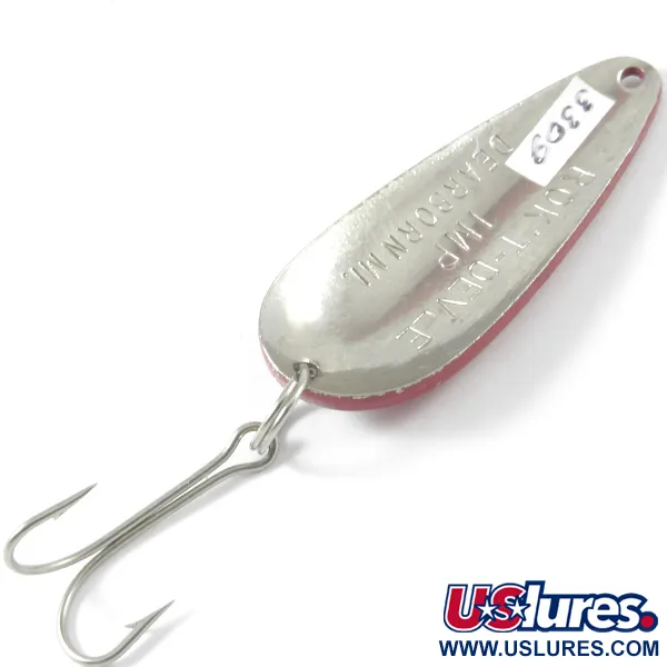 Vintage  Eppinger Dardevle Rok't Imp, 3/4oz Red / White / Nickel fishing spoon #3309