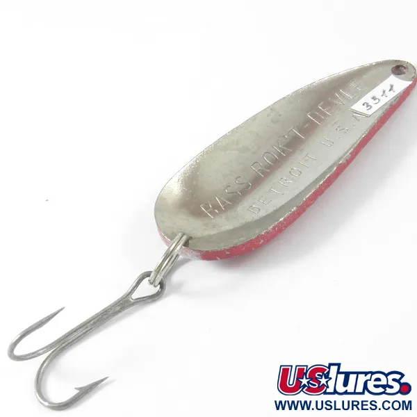 Vintage  Eppinger Dardevle Rok't Imp, 3/4oz Red / White / Nickel fishing spoon #3311