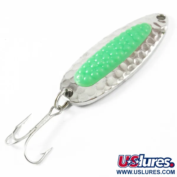   Blue Fox Pixee, 1/4oz Hammered Nickel / Green fishing spoon #3316