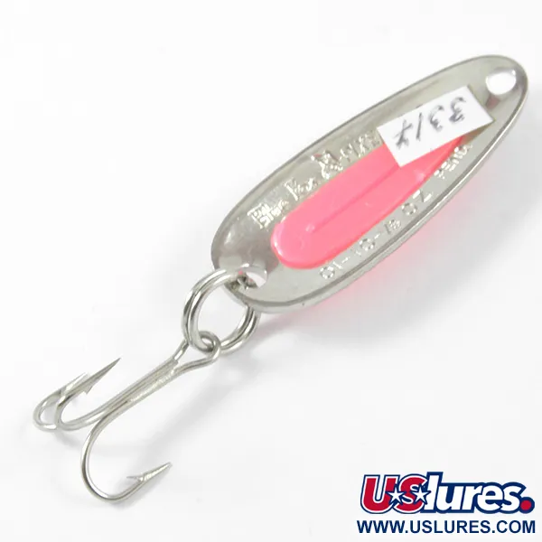 Vintage   Blue Fox Pixee UV 3317, 3/16oz Hammered Nickel / Red fishing spoon #3317