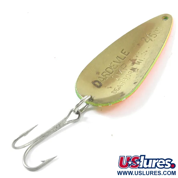 Vintage  Eppinger Dardevle Imp, 2/5oz Fire Tiger fishing spoon #3320