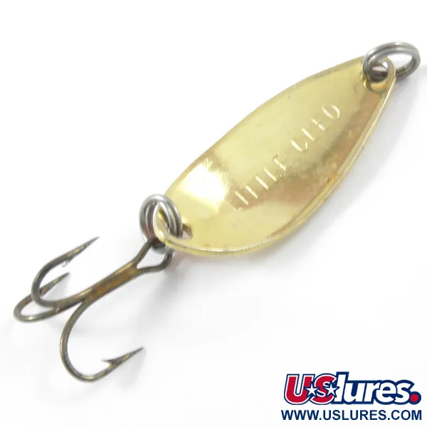 Vintage  Seneca Little Cleo, 1/8oz Gold / Orange fishing spoon #3328
