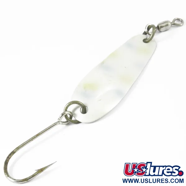 Vintage  Luhr Jensen Tom Mack, 1/4oz Pearl (Pearl) fishing spoon #3339