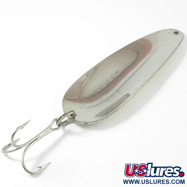 Vintage  Eppinger Dardevle, 1oz Ivory / Nickel fishing spoon #3344