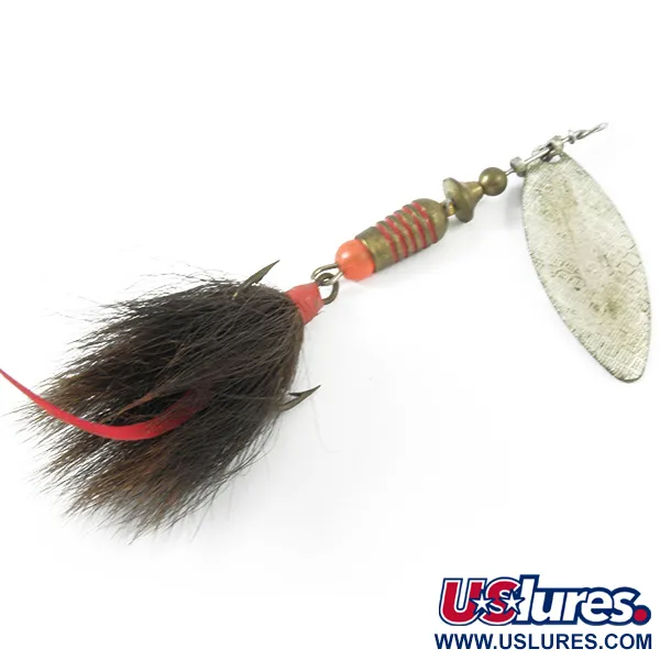 Vintage   Mepps Aglia Long 2 Dressed, 1/4oz Silver spinning lure #3349