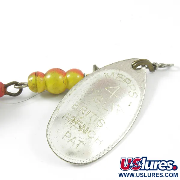 Vintage   Mepps Aglia 4 dressed, 1/3oz Silver spinning lure #3350