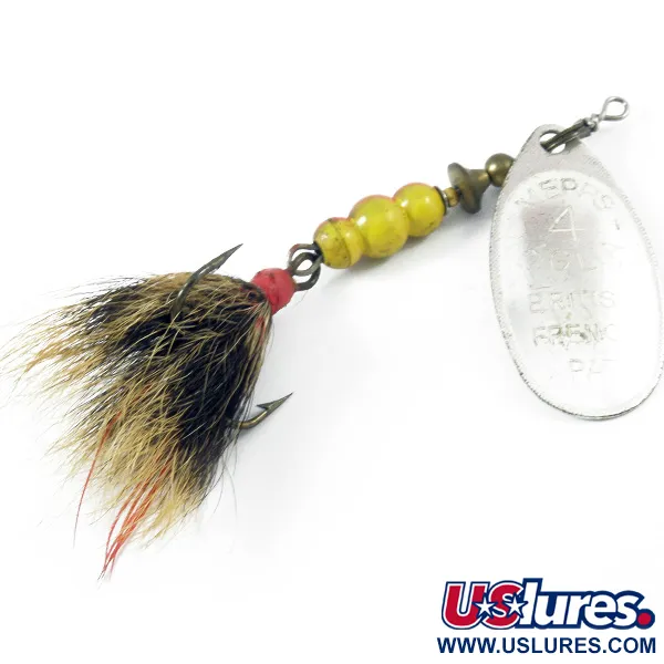 Vintage   Mepps Aglia 4 dressed, 1/3oz Silver spinning lure #3350