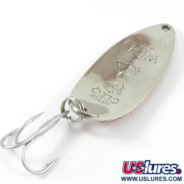 Vintage  Seneca Little Cleo (Hula Girl), 2/3oz Nickel / Red fishing spoon #3353