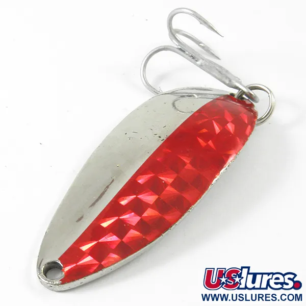 Vintage  Seneca Little Cleo (Hula Girl), 2/3oz Nickel / Red fishing spoon #3353