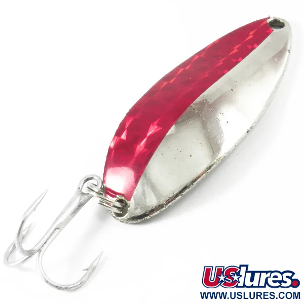 Vintage  Seneca Little Cleo (Hula Girl), 2/3oz Nickel / Red fishing spoon #3353