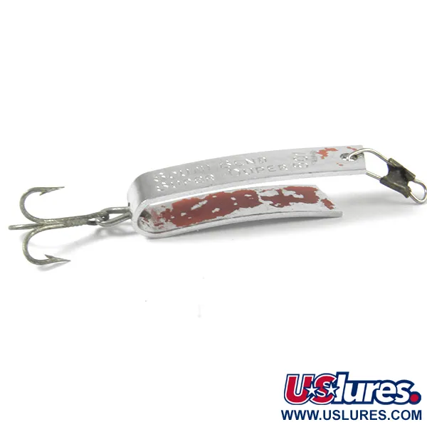 Vintage  South Bend Super-Duper 501, 3/32oz Nickel / Red fishing spoon #3368