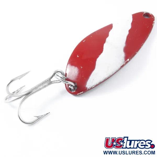 Vintage  Seneca Little Cleo, 1/4oz Red / White / Nickel fishing spoon #3369