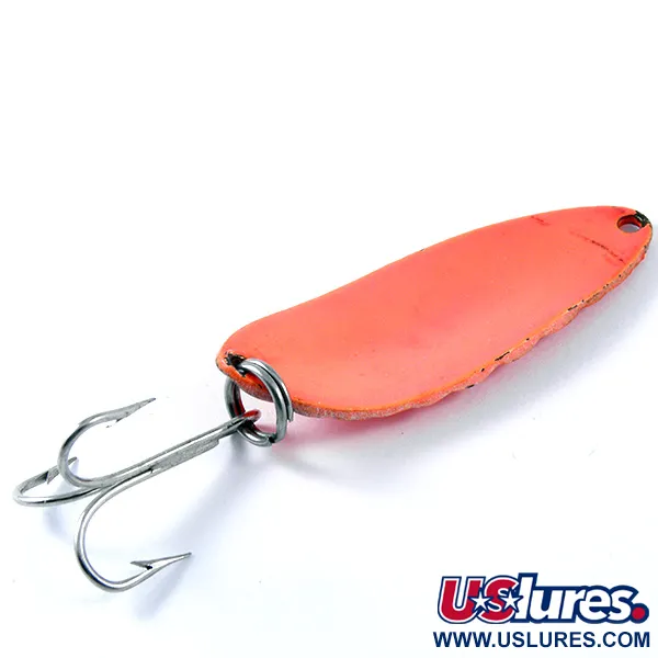 Vintage   Acme Little Cleo UV, 1/3oz Fluorescent Orange UV Glow in UV light, Fluorescent fishing spoon #3370