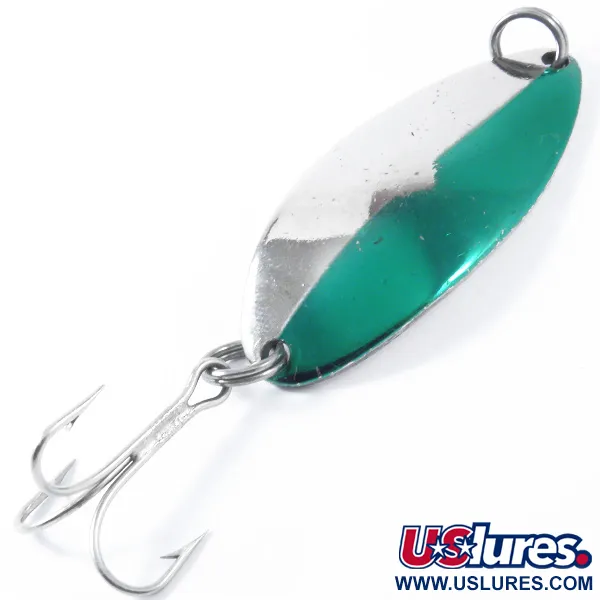 Vintage  Seneca Little Cleo (Hula Girl), 2/3oz Nickel / Green fishing spoon #3373