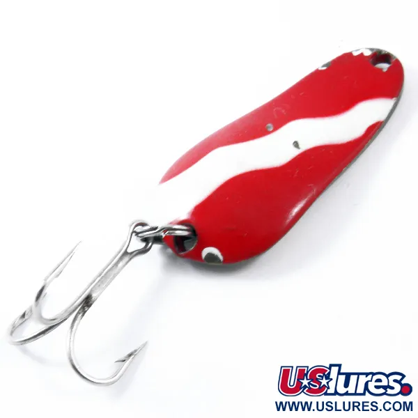 Vintage  Weller Spinno-King 00, 1/4oz Red / White / Gold fishing spoon #3374